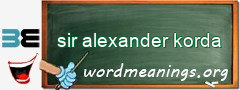 WordMeaning blackboard for sir alexander korda